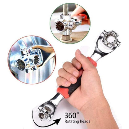 Universal Wrench 52 in 1 Socket Wrench Tool with Multifunction 360 Degree Rotating Head