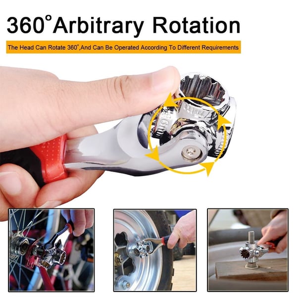 Universal Wrench 52 in 1 Socket Wrench Tool with Multifunction 360 Degree Rotating Head