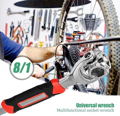 Universal Wrench 52 in 1 Socket Wrench Tool with Multifunction 360 Degree Rotating Head