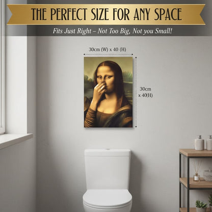Holding Nose Bathroom Canvas Art（Frame not included）