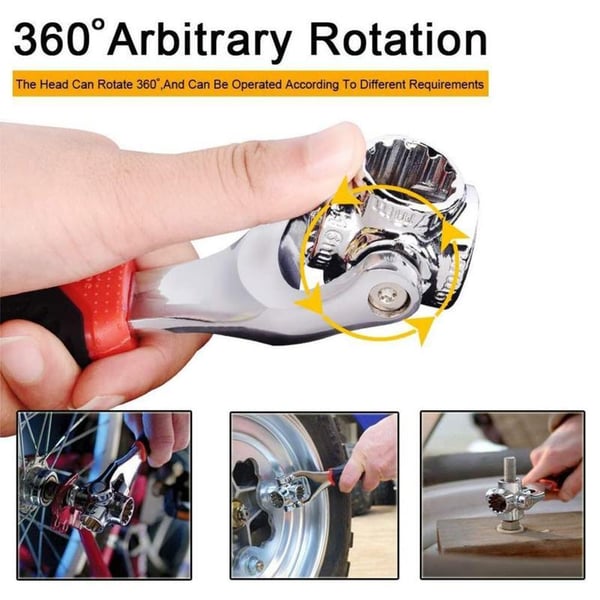 Universal Wrench 52 in 1 Socket Wrench Tool with Multifunction 360 Degree Rotating Head
