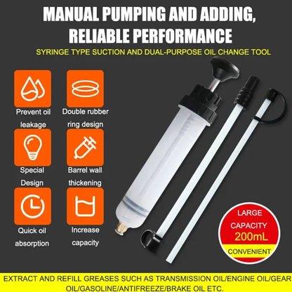 🔥Last Day 50% OFF🔥Syringe Type Suction And Injection Dual-purpose Oil Change Tool Manual Oil Filling Device